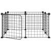 Pet Cage with Door, 8 Panels, Black, 35 x 35 cm, Steel view 2