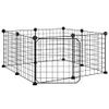 Pet Cage with Door, 8 Panels, Black, 35 x 35 cm, Steel view 4