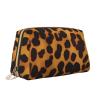 VTCTOASY Cheetah-Leopard Print Makeup Bag, Portable Cosmetic and Toiletry Pouch, White, One Size view 1