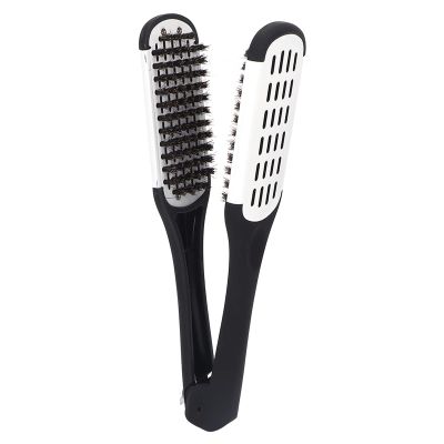Beard Straightening Comb, Double-Sided V-Shaped Brush, White