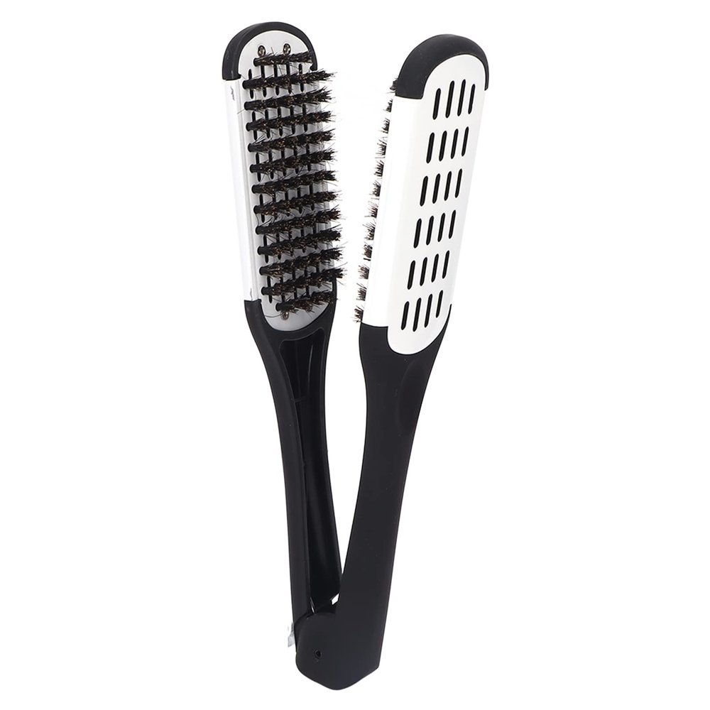 Beard Straightening Comb, Double-Sided V-Shaped Brush, White