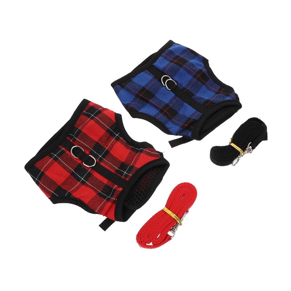 DOITOOL 2-Piece Christmas Rabbit Vest with Leash, Bunny-Pattern Harness for Small Pets