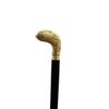 Solid Brass Walking Cane with Victorian Golf Head view 2