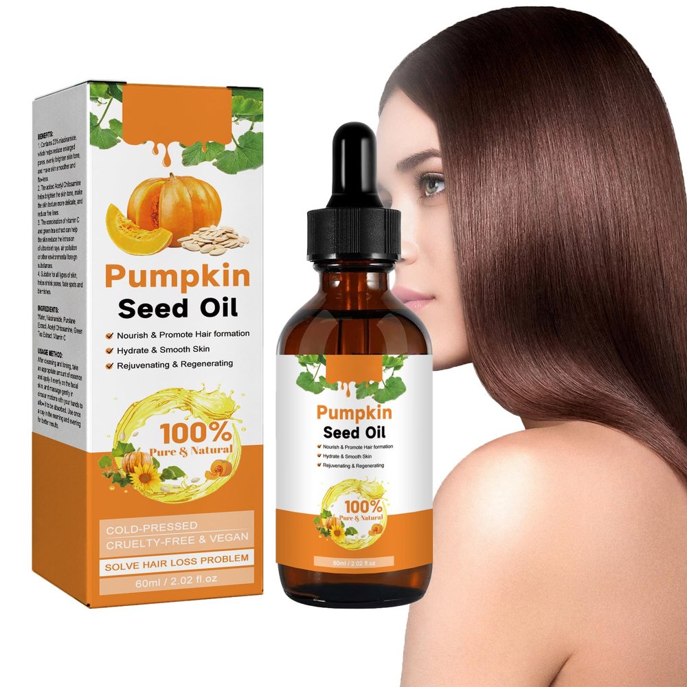 Alelyer Organic Pumpkin Seed Oil for Hair Growth and Damaged Hair Repair