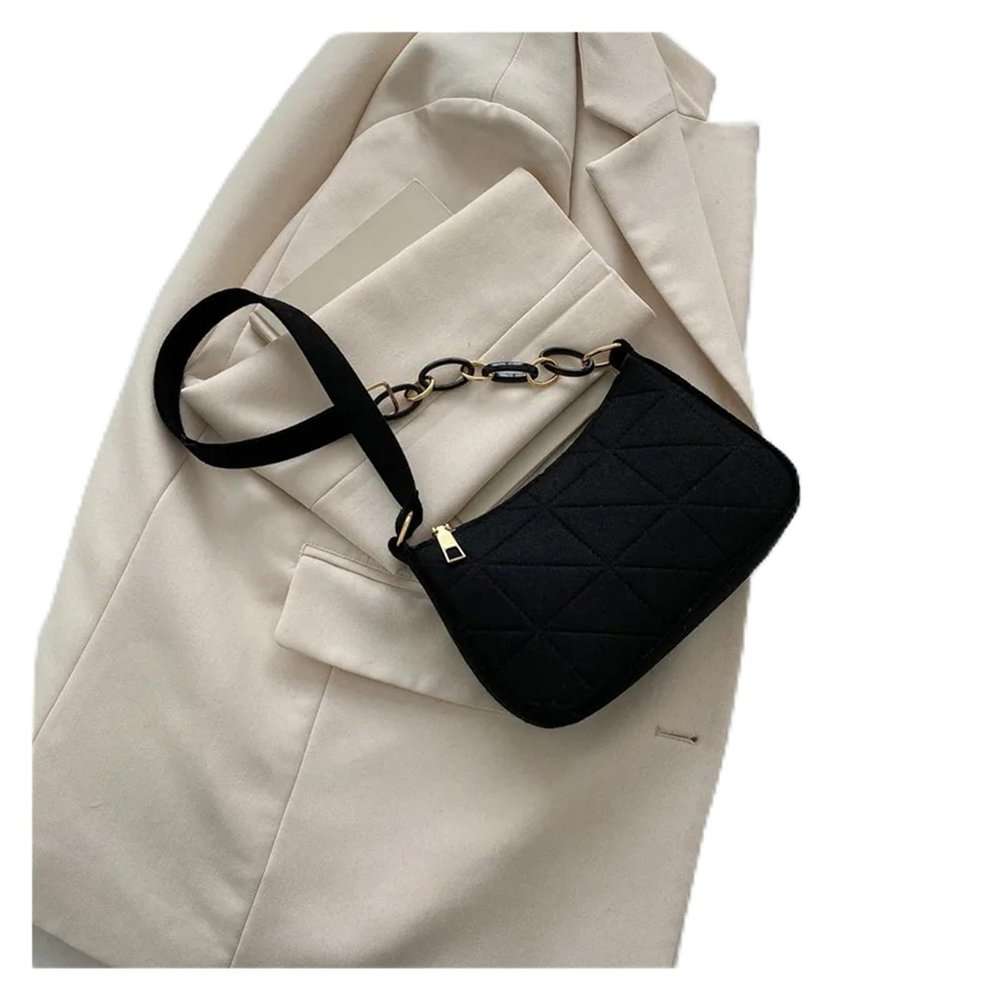 DUNSBY Women's Underarm Handbag, Single-Shoulder Bag (Black)