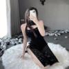 SINMIUANIME Sexy Qipao Cosplay Lingerie Set, Black view 3
