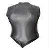 ML-Sport24 Wetlook Men's String Bodysuit with Collar, Front Zipper, Sleeveless, Shiny Stretch, 80% Polyamide/20% Elastane, L, Anthracite view 2