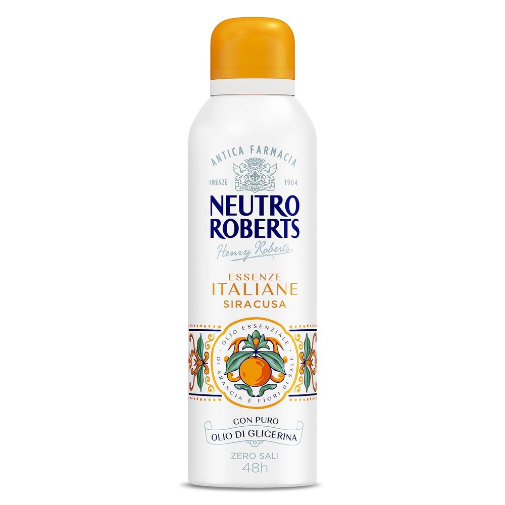 Neutro Roberts Firenze Deodorant Spray, Aluminum Salt-Free, No Stains, Iris & Gray Amber, 200 ml, 48 h