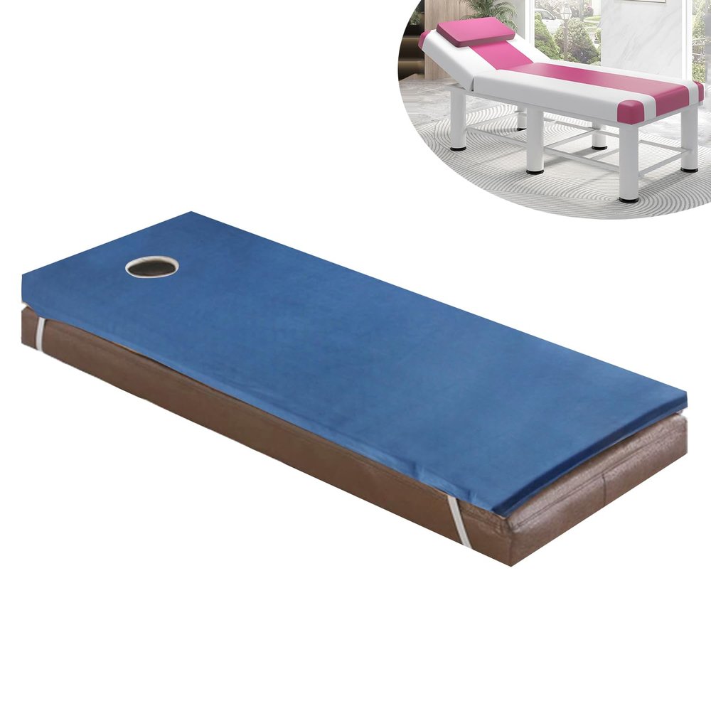 LXJDDLD Soft Non-Slip Memory Foam Massage Table Mattress Pad with Face Hole, Washable Cover, Blue, 60 x 190 cm, 4 cm