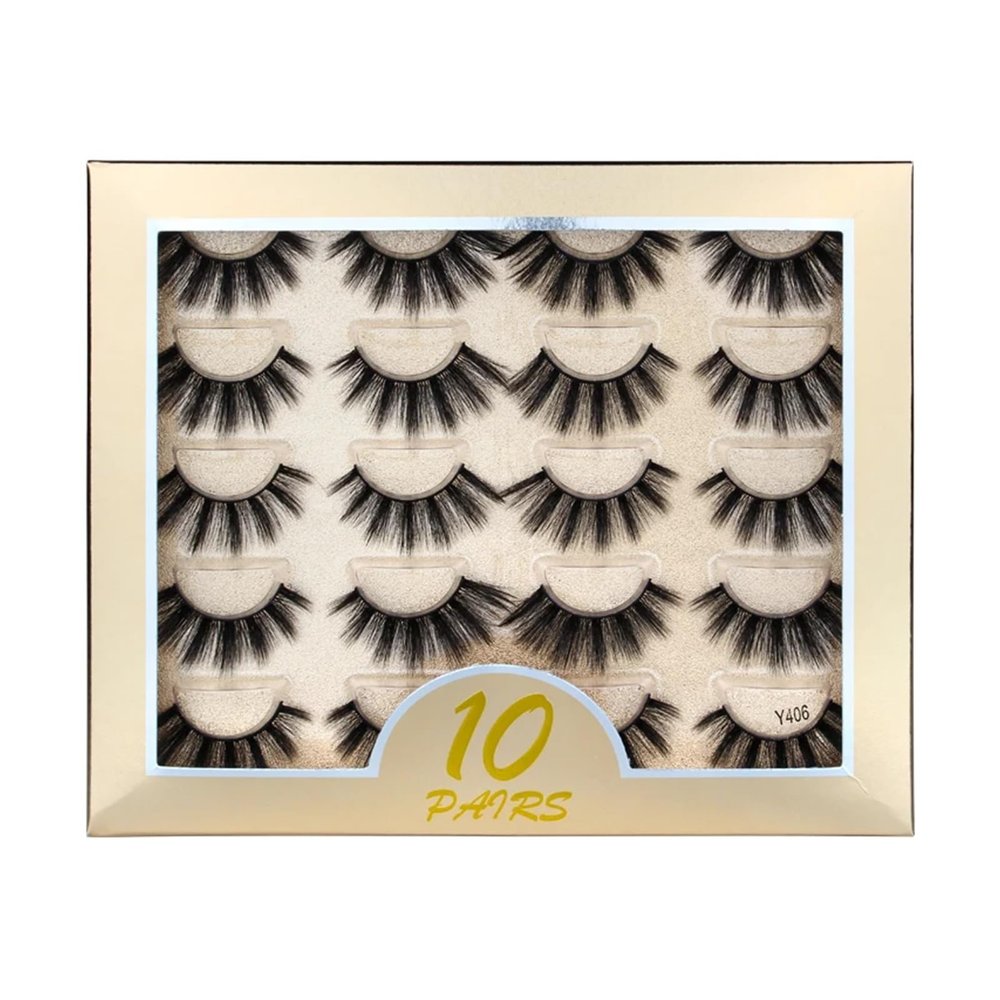 UAMOU Artificial Mink Eyelashes, MIX, 28 Styles, Natural Soft Fluffy Volume, Handmade (Color: Y406, Size: 1)