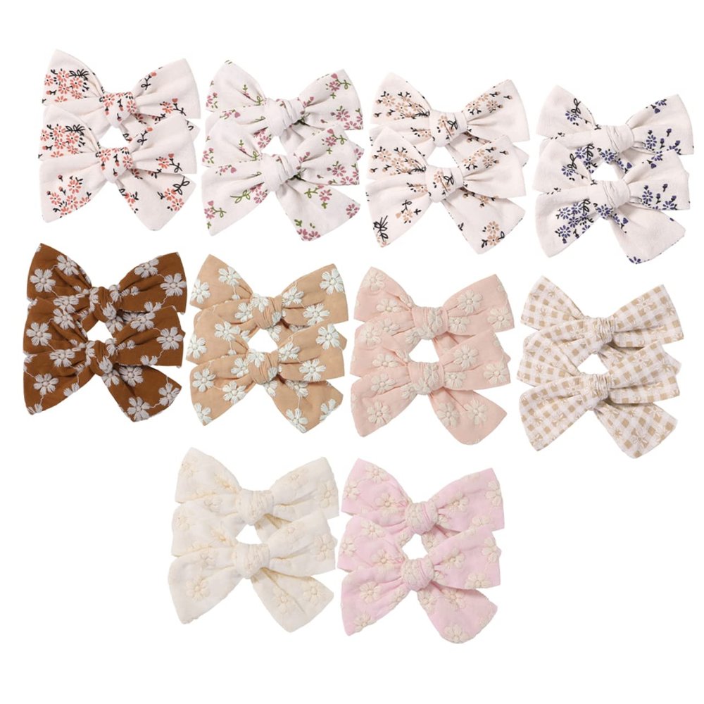 Abaodam 20-Piece Bow Hair Clips for Toddlers and Girls