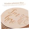 ibasenice Wooden Monthly Milestone Cards for Newborns, 14-Piece Baby Signs and Cards for Baby Showers view 4