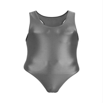 ML-Sport24 Wetlook Men's Thong Bodysuit, Sleeveless, Boxer Back, Glossy Stretch, 80% Polyamide/20% Elastane, S, Navy