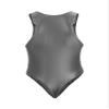 ML-Sport24 Wetlook Men's Thong Bodysuit, Sleeveless, Boxer Back, Glossy Stretch, 80% Polyamide/20% Elastane, S, Navy view 2