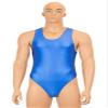 ML-Sport24 Wetlook Men's Thong Bodysuit, Sleeveless, Boxer Back, Glossy Stretch, 80% Polyamide/20% Elastane, S, Navy view 3