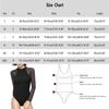 Duohropke Women's Long-Sleeve Elegant Mesh Bodysuit with Rhinestones, Sexy High-Neck Thong Bodysuit view 3