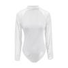 Duohropke Women's Long-Sleeve Elegant Mesh Bodysuit with Rhinestones, Sexy High-Neck Thong Bodysuit view 4