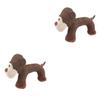 FOMIYES 2-Piece Squeaky Plush Dog Toys for Teething Puppies and Small Dogs, Interactive Durable Squeaker Toy, Coffee Monkey view 1