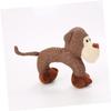 FOMIYES 2-Piece Squeaky Plush Dog Toys for Teething Puppies and Small Dogs, Interactive Durable Squeaker Toy, Coffee Monkey view 2