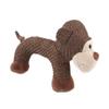 FOMIYES 2-Piece Squeaky Plush Dog Toys for Teething Puppies and Small Dogs, Interactive Durable Squeaker Toy, Coffee Monkey view 4