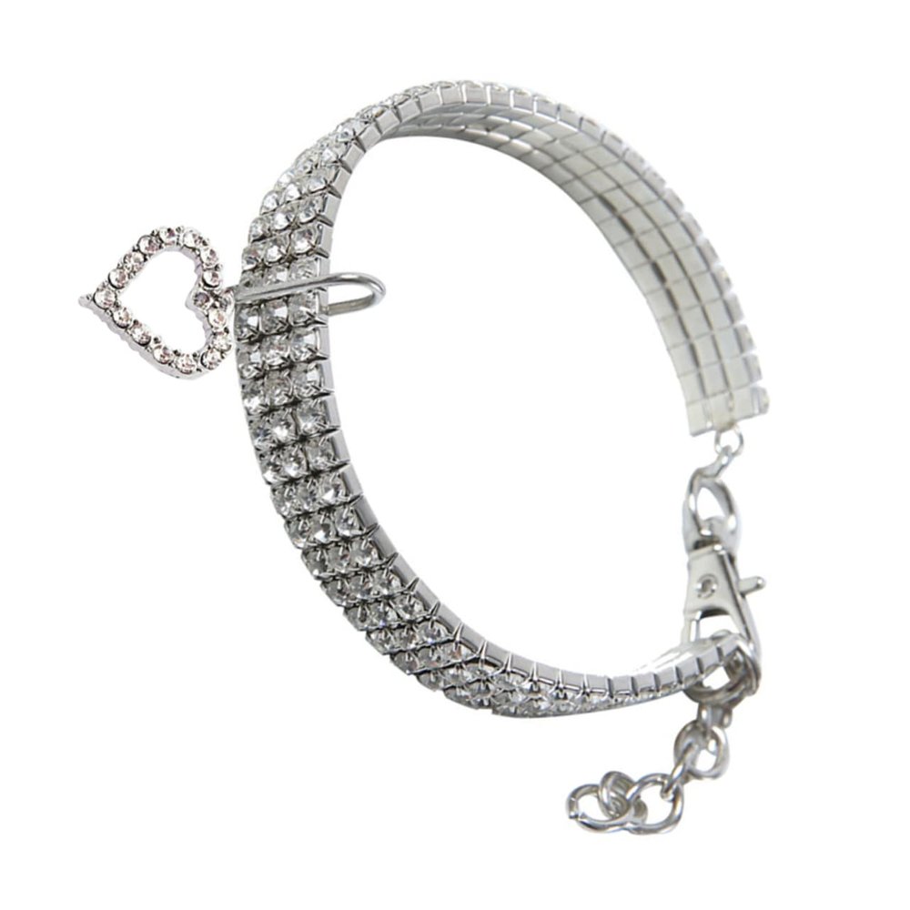 FOMIYES Crystal Pet Collar with Heart Pattern