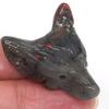 VERIMP 1pc Natural Gemstone Wolf Head Figurine, Bloodstone Crystal Hand-Carved Animal Sculpture, Quartz Pendant Craft view 2