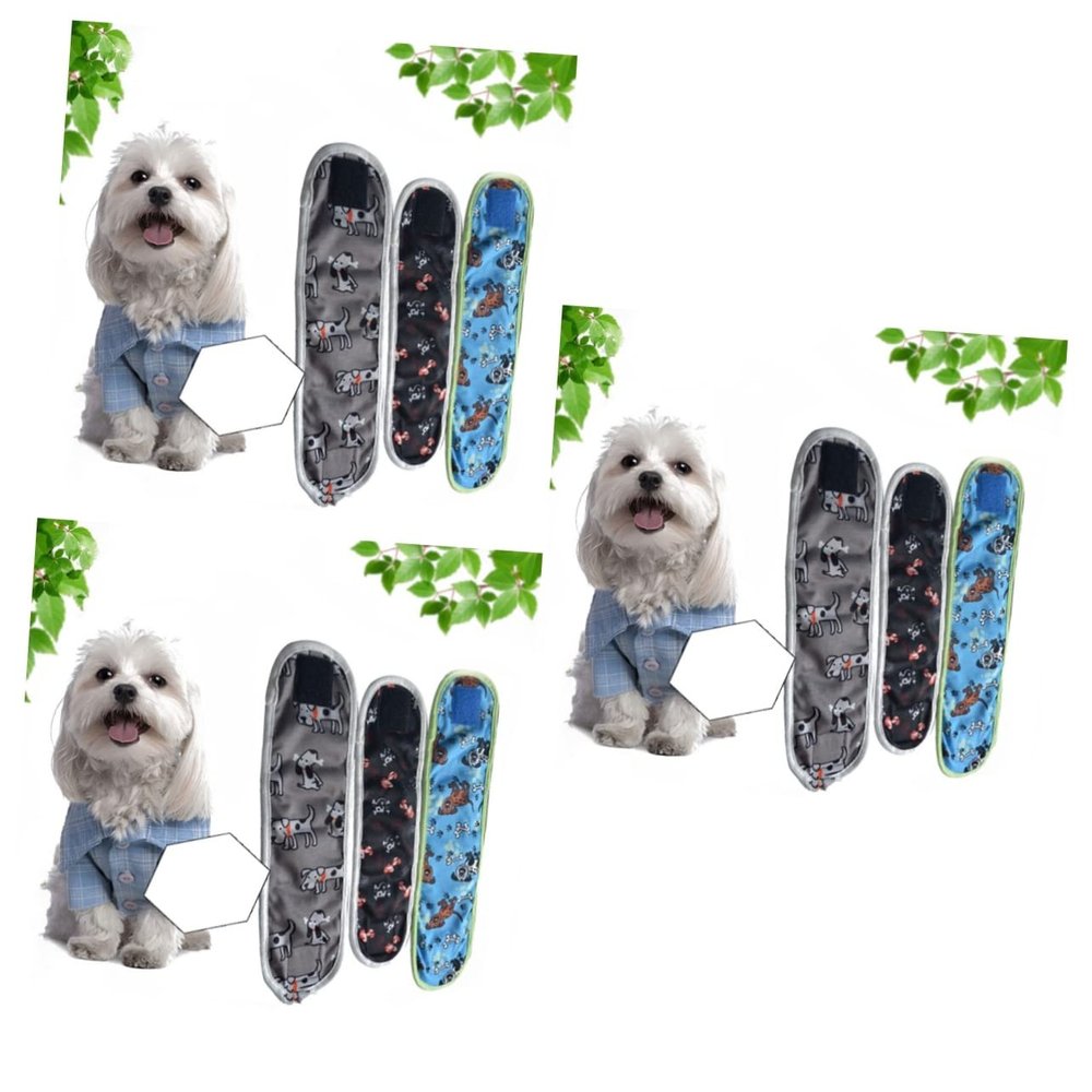 Housoutil 9-Piece Reusable Dog Diapers and Belly Bands for Small Dogs