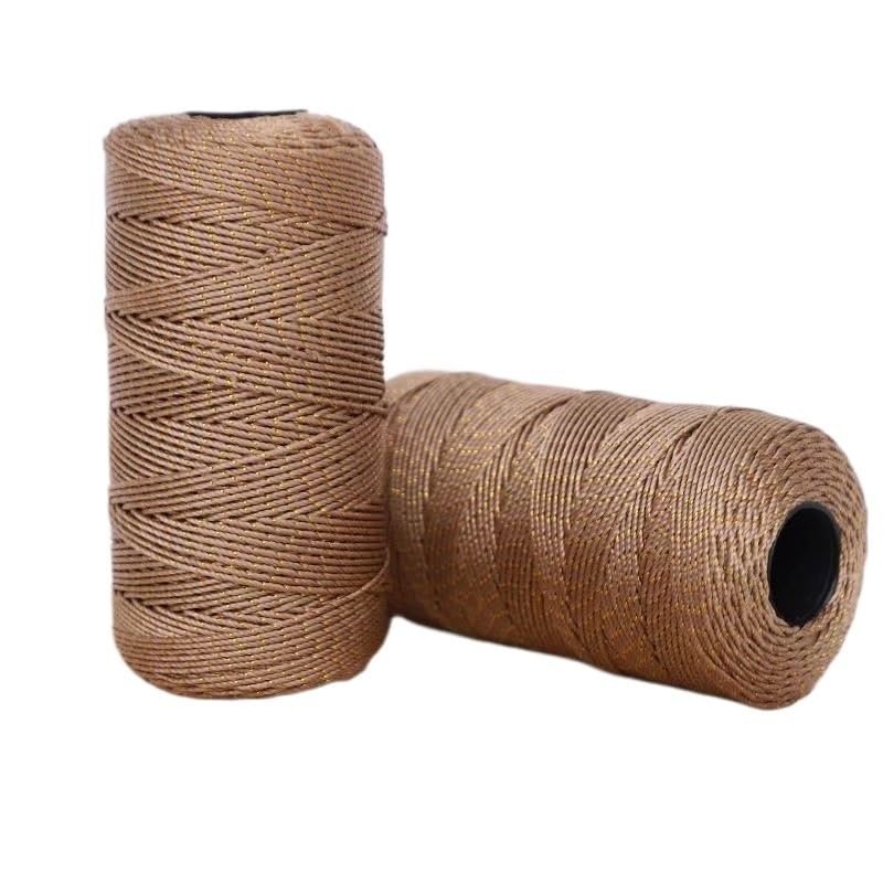 200 g Gold-Twisted Ice Silk Yarn, Lightweight, Khaki 18