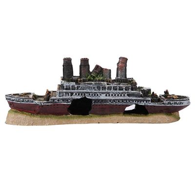 Dekaim Titanic Lost Wrecked Boat Ship Aquarium Decoration Ornament