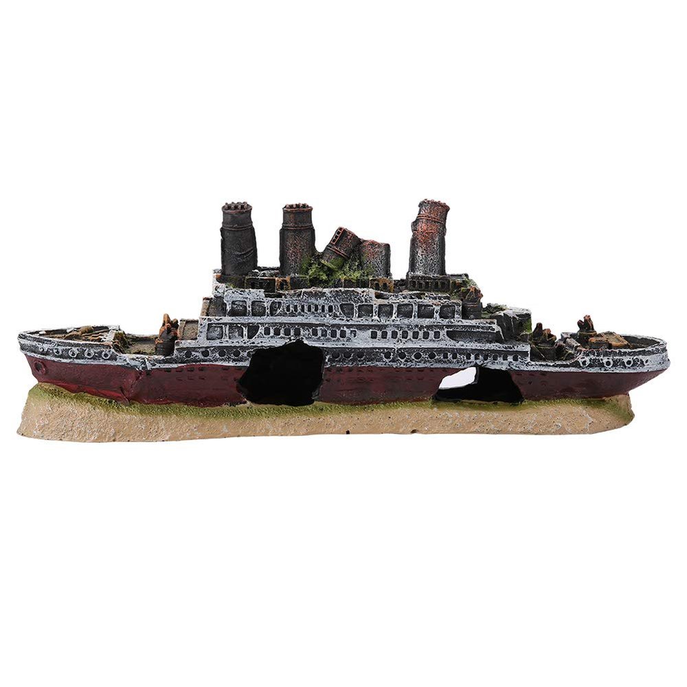 Dekaim Titanic Lost Wrecked Boat Ship Aquarium Decoration Ornament