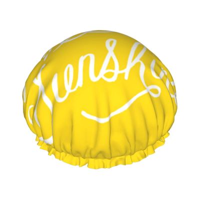 Goodlooking Hello Sunshine Reusable Shower Cap for Women, Double-Layer, Waterproof