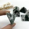 WIOSEN Natural Moss Agate Quartz Crystal Pyramid Tower for Home Decor view 1