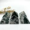 WIOSEN Natural Moss Agate Quartz Crystal Pyramid Tower for Home Decor view 3
