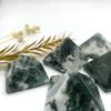 WIOSEN Natural Moss Agate Quartz Crystal Pyramid Tower for Home Decor view 4