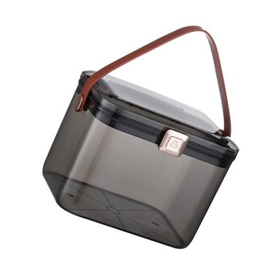 SOLUSTRE Home Medication Storage Box, Two-Tier Design, Transparent Container with Child Safety Lock
