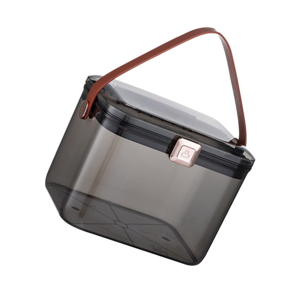 SOLUSTRE Home Medication Storage Box, Two-Tier Design, Transparent Container with Child Safety Lock