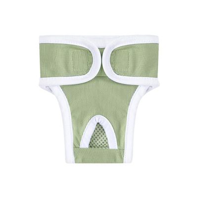 Treer Reusable Washable Female Dog Diapers, Absorbent, Adjustable Fit for Heat, Incontinence and Travel, XXL, Green