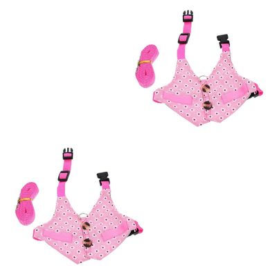 DOITOOL 2-Set Adjustable Rabbit Harnesses with Leashes, Pink