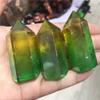 WIOSEN Natural Quartz Crystal Obelisk Wand Point, Electroplated Dual-Color Aura Titanium Coating, 1 Pc. view 2