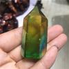 WIOSEN Natural Quartz Crystal Obelisk Wand Point, Electroplated Dual-Color Aura Titanium Coating, 1 Pc. view 3