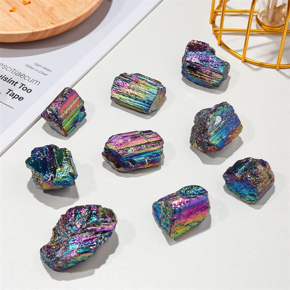 BUSOTH Natural Magic 1-Piece Natural Crystal Rough Specimen, Irregular Aura Rainbow Tourmaline
