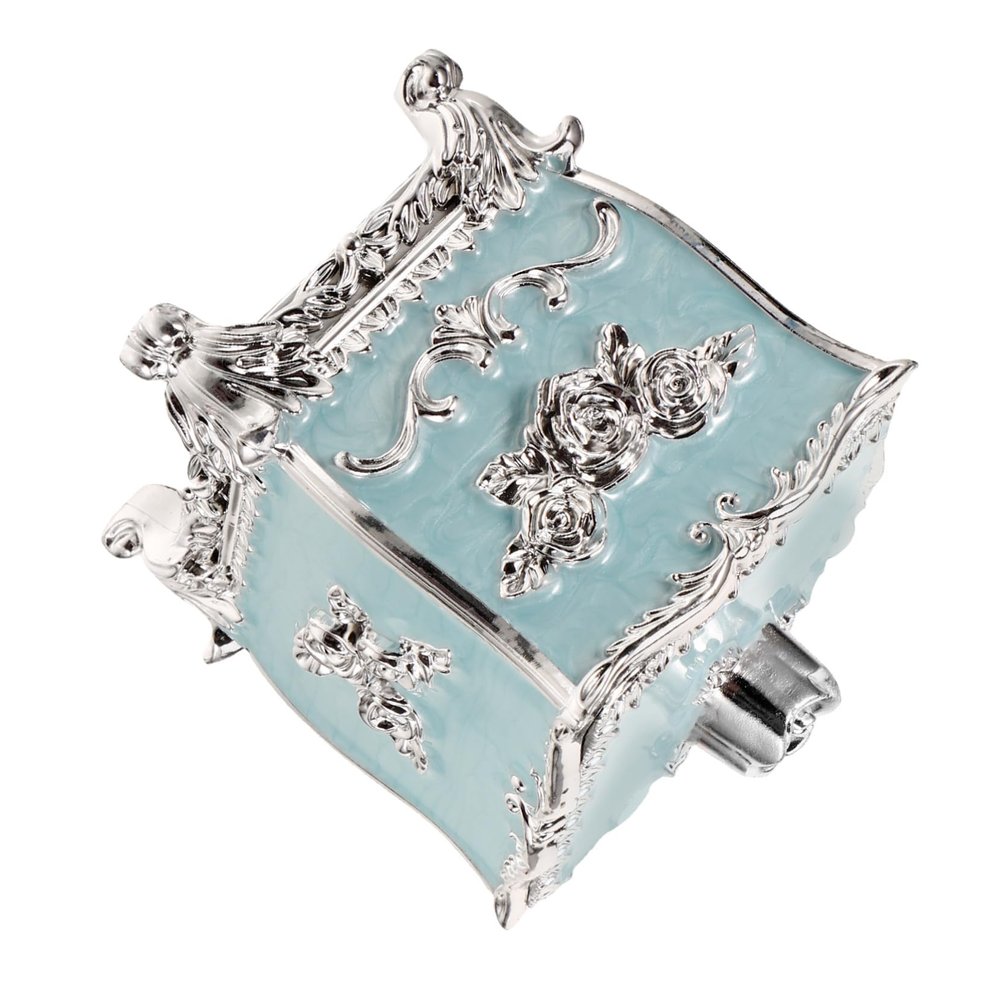 Ciieeo Dustproof Plastic Cotton Pad Box with Lid and Floral Embossing