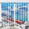 KARPIX Train Locomotive 3D Curtains, 2-Piece Polyester Window Curtains for Kids' Rooms, 183 x 160 cm view 1