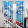 KARPIX Train Locomotive 3D Curtains, 2-Piece Polyester Window Curtains for Kids' Rooms, 183 x 160 cm view 2