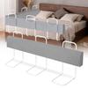Ansobea 180 cm Bed Rail, Fall Protection for Baby and Children's Beds, 5-Position Height Adjustable, Gray view 1