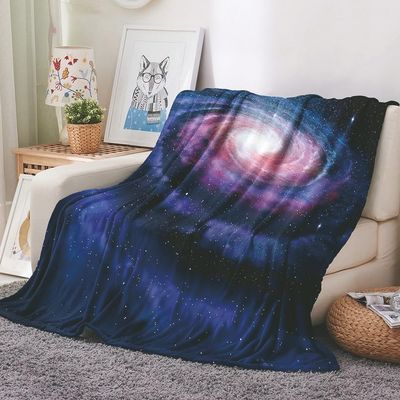 EHOMERY Cozy Baby Blanket for Couch, One Piece Flannel Fleece Throw, XXL Cosmic Landscape, Purple, 150 x 100 cm