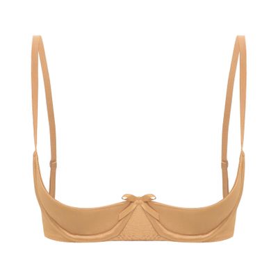 Jugaoge Women's Push-Up Underwire Bra, 1/4 Cup Open Bust, Adjustable Straps, XXL