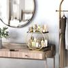 2-Tier Black and Gold Makeup Organizer with Perfume Holder view 3