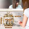 2-Tier Black and Gold Makeup Organizer with Perfume Holder view 4