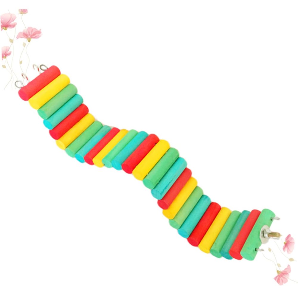 Housoutil Wooden Ladder for Pets and Birds